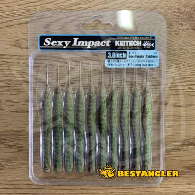 Keitech Sexy Impact 3.8" Green Pumpkin Chartreuse - #401
