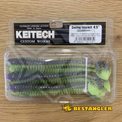 Keitech Swing Impact 4.5" Purple Chartreuse - BA#03