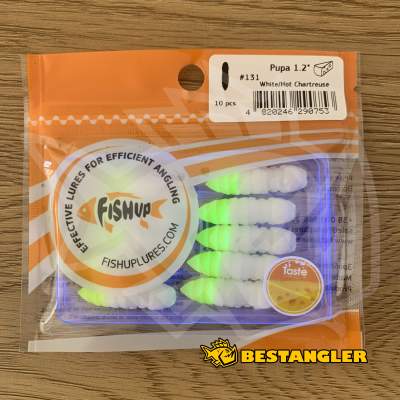 FishUp Pupa 1.2" #131 White / Hot Chartreuse - UV